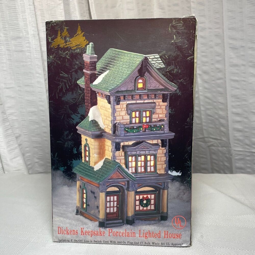 Vintage 1994 O'Well Dickens Keepsake Porcelain Christmas Village House Box